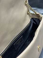 Bagsaaa YSL Calypso Small In Plunged Lambskin 734153 Beige - 26×14×7cm - 2