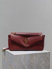 Bagsaaa YSL Calypso Small In Plunged Lambskin 734153 Red - 26×14×7cm - 1