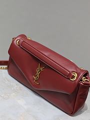 Bagsaaa YSL Calypso Small In Plunged Lambskin 734153 Red - 26×14×7cm - 5