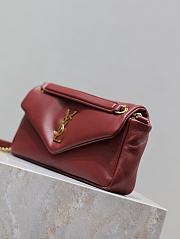 Bagsaaa YSL Calypso Small In Plunged Lambskin 734153 Red - 26×14×7cm - 2