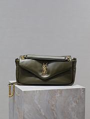 Bagsaaa YSL Calypso Small In Plunged Lambskin 734153 Dark Green - 26×14×7cm - 1