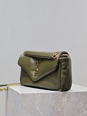 Bagsaaa YSL Calypso Small In Plunged Lambskin 734153 Dark Green - 26×14×7cm - 5