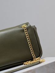 Bagsaaa YSL Calypso Small In Plunged Lambskin 734153 Dark Green - 26×14×7cm - 2