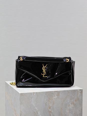 Bagsaaa YSL Calypso Small In Patent Leather 734153 Black - 26×14×7cm