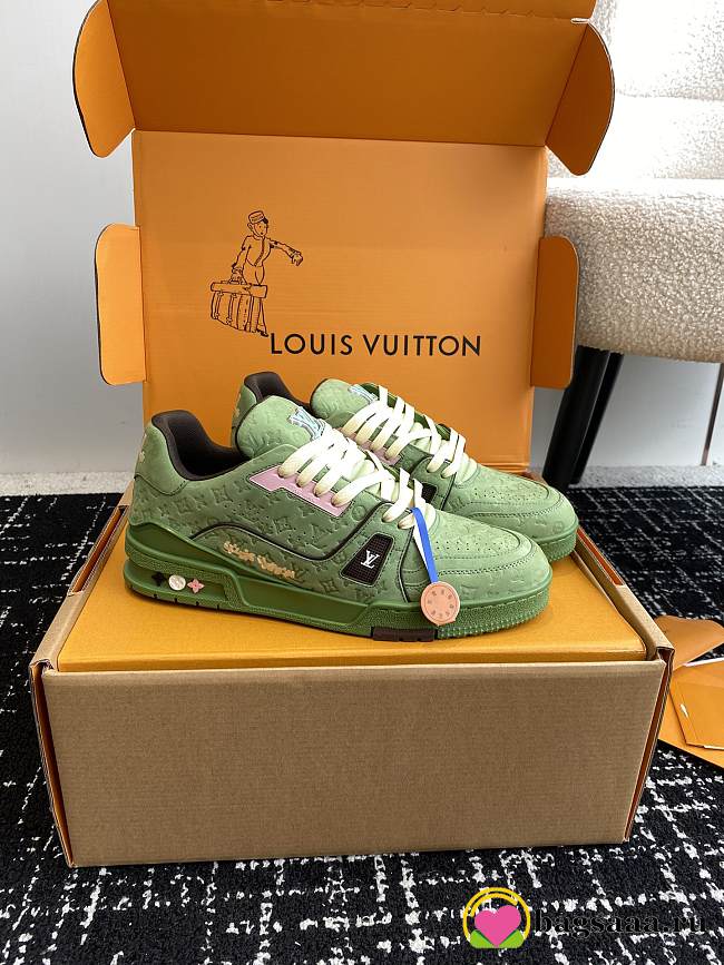 Bagsaaa LV Trainer Sneaker Green Monogram - 1