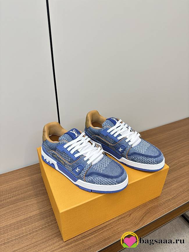 Bagsaaa LV Trainer Sneaker Blue Damier 3D denim - 1