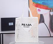 Bagsaaa Prada Crochet Tote Bag 1BG393 White - 38x36x3 cm - 1