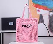 Bagsaaa Prada Crochet Tote Bag 1BG393 Pink - 38x36x3 cm - 1