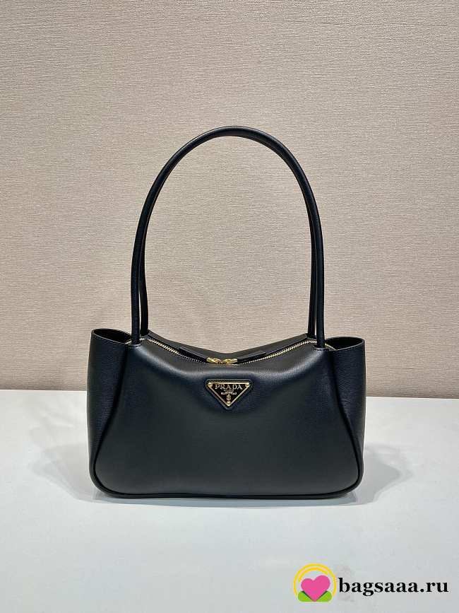 Bagsaaa Prada Medium Leather Handbag 1BA444 Black - 28x16x10.5 cm - 1