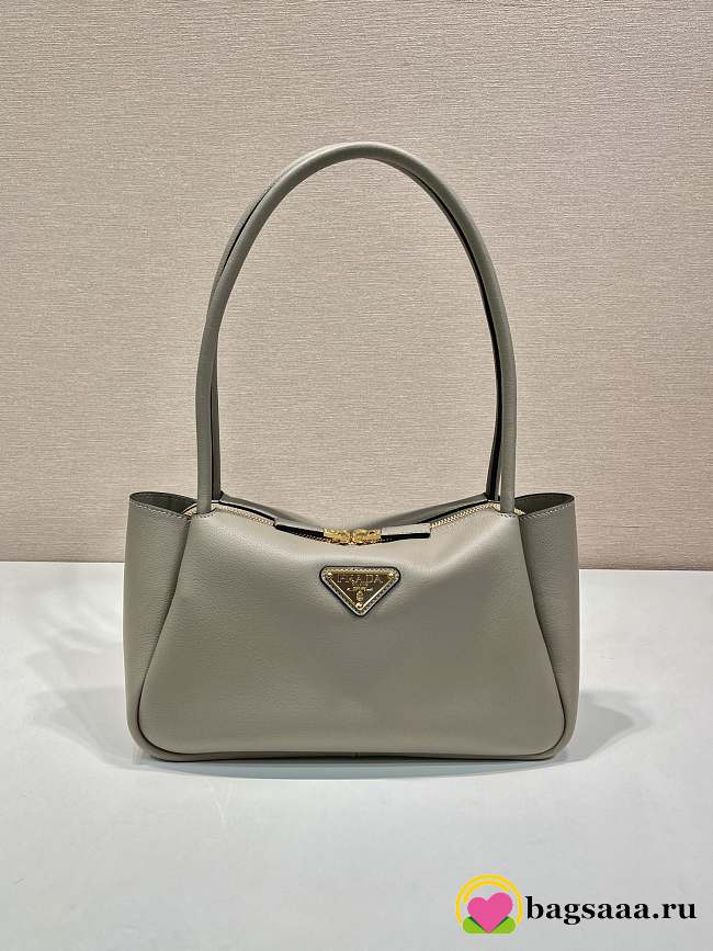 Bagsaaa Prada Medium Leather Handbag 1BA444 Gray - 28x16x10.5 cm - 1