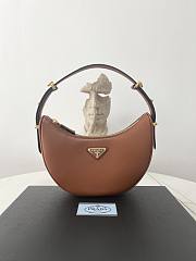 Bagsaaa Prada Arqué Leather Shoulder Bag 1BC194 Brown - 22×18×6 cm - 1