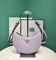 Bagsaaa Prada Arqué Leather Shoulder Bag 1BC194 Lilac Purple - 22×18×6 cm - 1