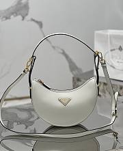 Bagsaaa Prada Arqué Leather Shoulder Bag 1BC194 White - 22×18×6 cm - 1