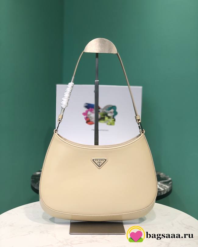 Bagsaaa Prada Cleo Brushed Leather Shoulder Bag 1BC499 Beige - 27*6*22cm - 1