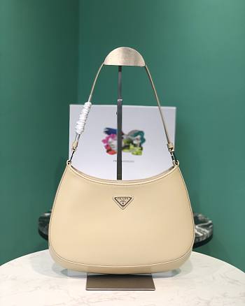 Bagsaaa Prada Cleo Brushed Leather Shoulder Bag 1BC499 Beige - 27*6*22cm