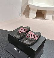 Bagsaaa Chanel Thongs Crochet Black & Pink G45595 - 1