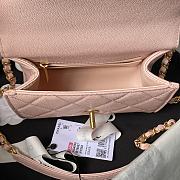 Bagsaaa Chanel Mini Flap Bag With Top Handle AS4956 Pink Caviar - 13 × 18 × 8 cm - 2