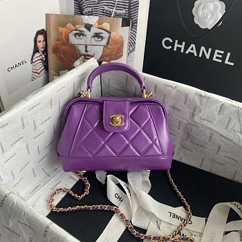 Bagsaaa Chanel Mini Bag With Top Handle AS4958 Purple - 12 × 18 × 7 cm