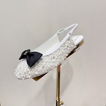 Bagsaaa Chanel Slingbacks Embroidery Strass & Lambskin White G45689