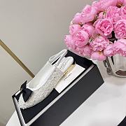 Bagsaaa Chanel Slingbacks Embroidery Strass & Lambskin White G45689 - 2