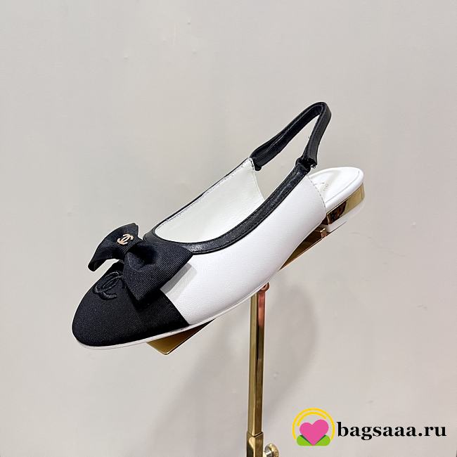 Bagsaaa Chanel Slingbacks Embroidery White G45689 - 1