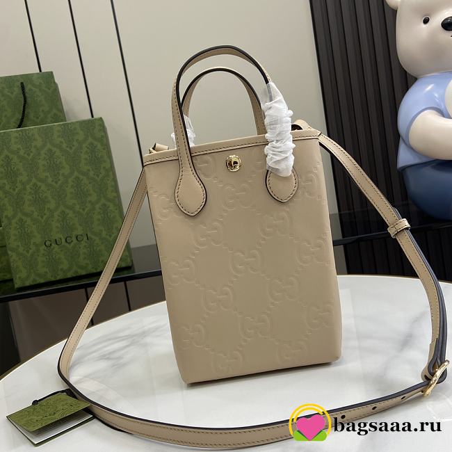 Bagsaaa Gucci GG Super Mini Bag With Strap 790133 Light Beige - 21cm - 1