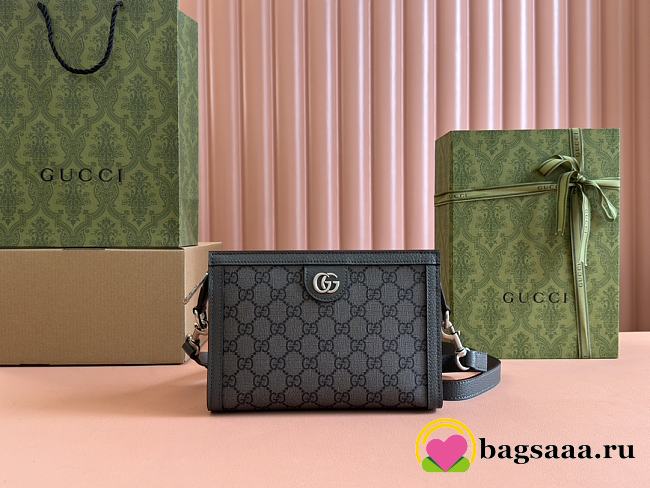 Bagsaaa Gucci Ophidia Super Mini Bag 795467 Grey and black - 22x15x4.5cm - 1