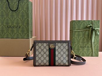 Bagsaaa Gucci Ophidia Super Mini Bag 795467 Beige and ebony - 22x15x4.5cm