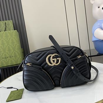 Bagsaaa Gucci GG Marmont Small Shoulder Bag 798715 Black - 24.5 x 15 x 9 cm