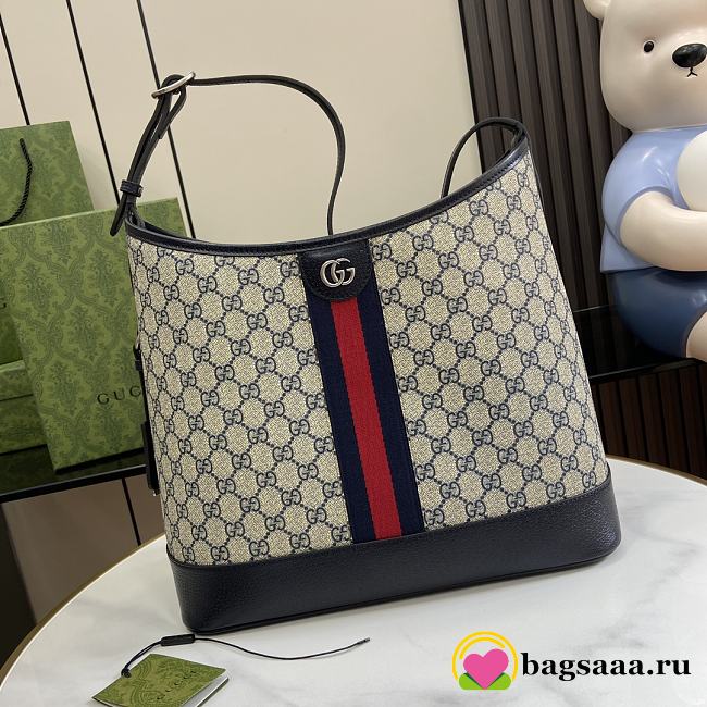 Bagsaaa Gucci Ophidia GG Medium Shoulder Bag ‎781392 Beige & Blue - 34x32x17 cm - 1