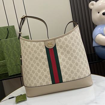 Bagsaaa Gucci Ophidia GG Medium Shoulder Bag ‎781392 Beige & White - 34x32x17 cm