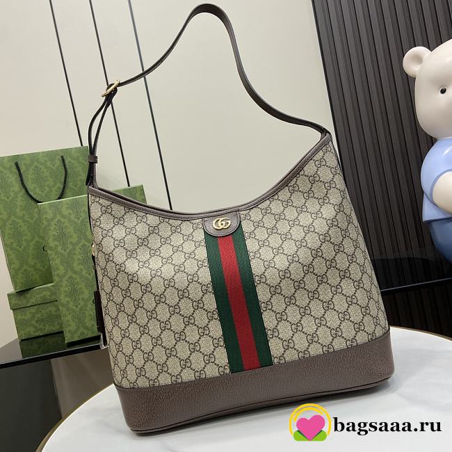 Bagsaaa Gucci Ophidia GG Medium Shoulder Bag ‎781392 Beige & Ebony - 34x32x17 cm - 1