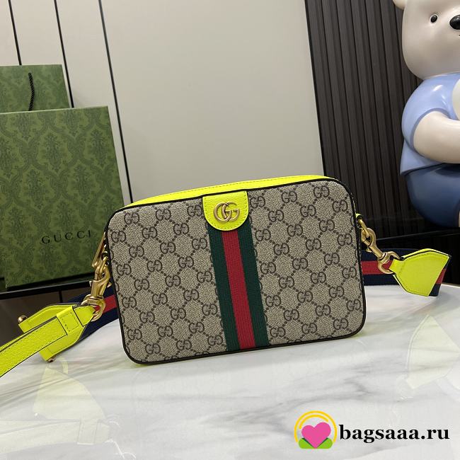 Bagsaaa Gucci Ophidia GG Small Crossbody Bag 699439 Lime Yellow - 23.5x 16x 4.5 cm - 1