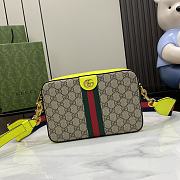 Bagsaaa Gucci Ophidia GG Small Crossbody Bag 699439 Lime Yellow - 23.5x 16x 4.5 cm - 1