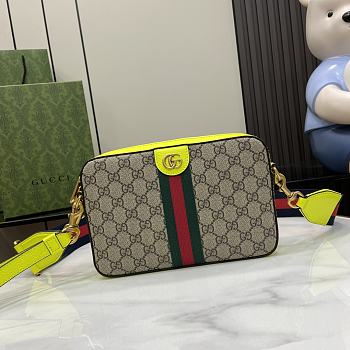 Bagsaaa Gucci Ophidia GG Small Crossbody Bag 699439 Lime Yellow - 23.5x 16x 4.5 cm