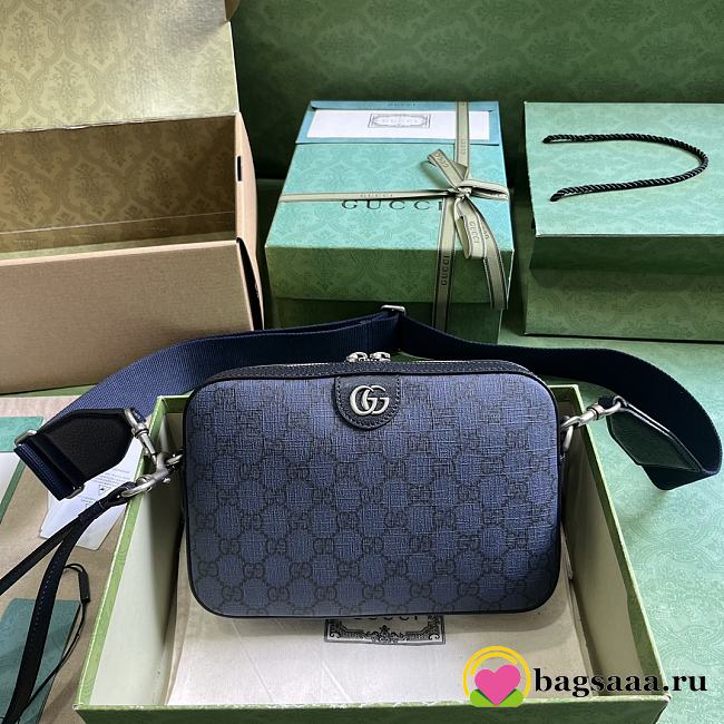 Bagsaaa Gucci Ophidia GG Small Crossbody Bag 699439 Blue - 23.5x 16x 4.5 cm - 1