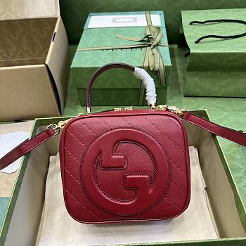 Bagsaaa Gucci Blondie Top Handle Bag 744434 Red - 17x15x9 cm