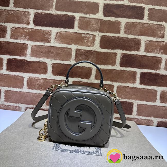 Bagsaaa Gucci Blondie Top Handle Bag 744434 Dark Gray - 17x15x9 cm - 1