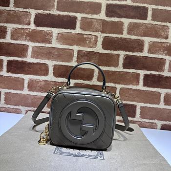 Bagsaaa Gucci Blondie Top Handle Bag 744434 Dark Gray - 17x15x9 cm