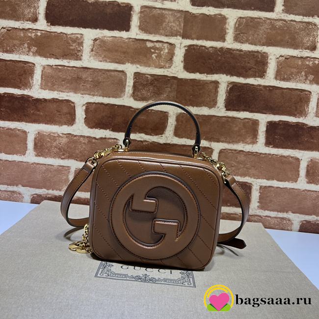 Bagsaaa Gucci Blondie Top Handle Bag 744434 Brown - 17x15x9 cm - 1