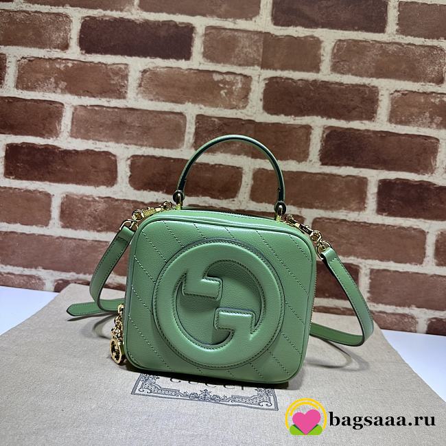 Bagsaaa Gucci Blondie Top Handle Bag 744434 Green - 17x15x9 cm - 1