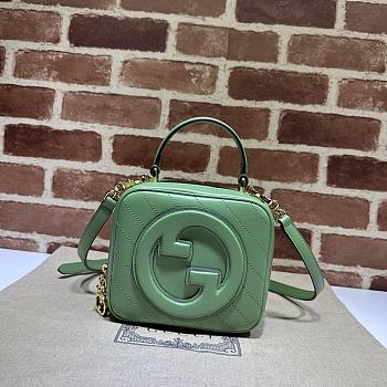 Bagsaaa Gucci Blondie Top Handle Bag 744434 Green - 17x15x9 cm