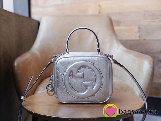 Bagsaaa Gucci Blondie Top Handle Bag 744434 Silver - 17x15x9 cm - 1