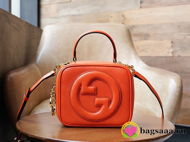 Bagsaaa Gucci Blondie Top Handle Bag 744434 Orange - 17x15x9 cm - 1