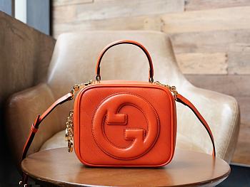 Bagsaaa Gucci Blondie Top Handle Bag 744434 Orange - 17x15x9 cm