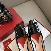 Bagsaaa Roger Vivier Strass Heel Covered Buckle Ballerinas in Patent Leather Black - 4