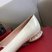 Bagsaaa Roger Vivier Strass Heel Covered Buckle Ballerinas in Patent Leather White - 3