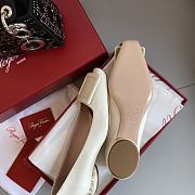 Bagsaaa Roger Vivier Strass Heel Covered Buckle Ballerinas in Patent Leather White - 5