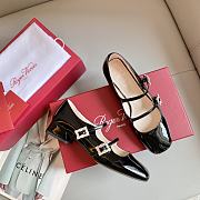 Bagsaaa Roger Vivier Trés Vivier Strass Buckle Mini Babies Ballerinas in Patent Leather - 1