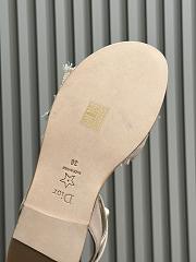 Bagsaaa Dior Adiorable Sandal Nude Calfskin and Fringed Grosgrain - 3